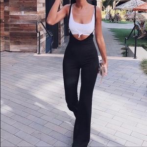 Overalls & tied crop top